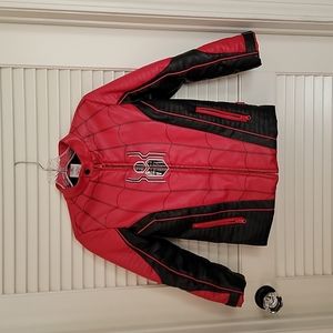 Marvel Kids Red and Black Spider-Man Faux-Leather Jacket